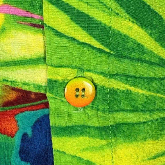 Jams World Vibrant Leaf Print Men's Shirt - Picture 4 of 9